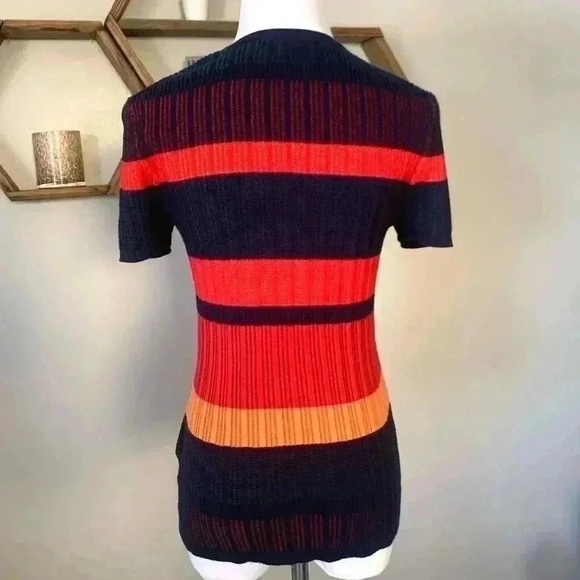 Brooks Brothers blue and red ribbed short sleeve sweater - Picture 4 of 7